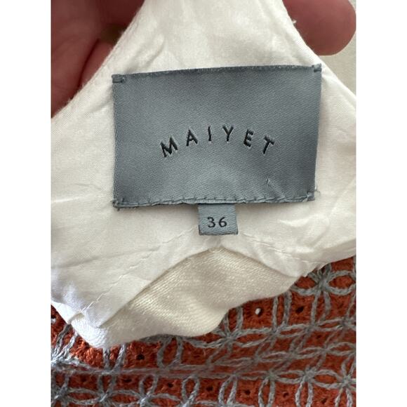 MAIYET Embellished Cotton Blend Cut Out Top Size 36 - Picture 11 of 12